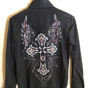 Rebel Spirit long sleeve button up shirt